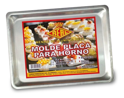 Placa Asadera Para Horno Nº6 De Aluminio 43cmx33cm Externo 