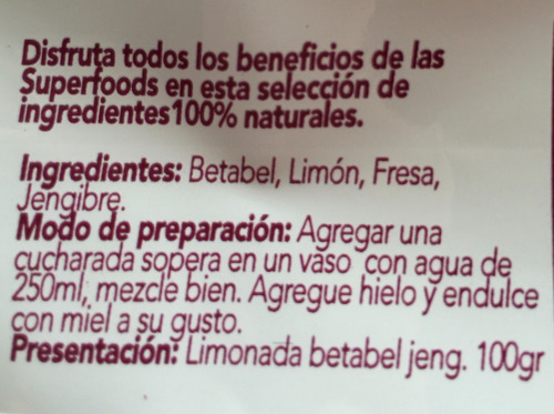 Imagen 7 de 9 de Betabel, Gengibre, Limon 250g.