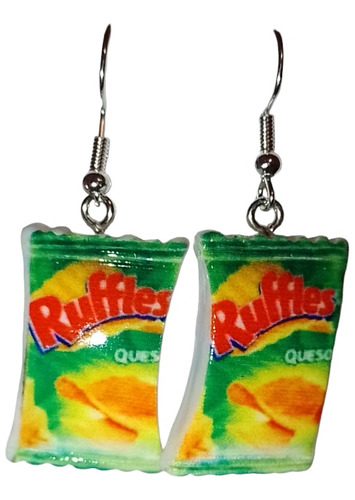 Aretes Kawaii En Forma De Bolsa De Ruffles