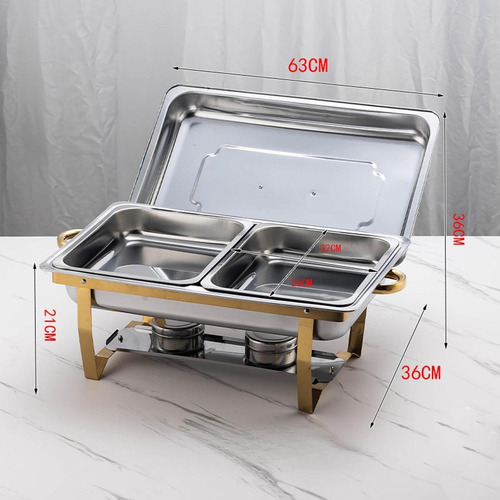 Plato Rectangular Para Catering, Buffet, Doble Rejilla