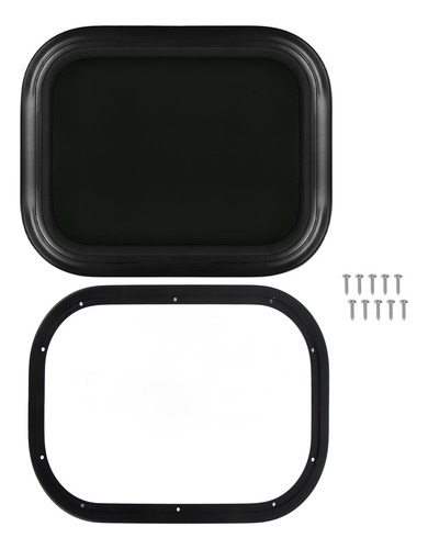 Ventana Fija Negra Para Autocaravana, 450 X 300 Mm, Aleación