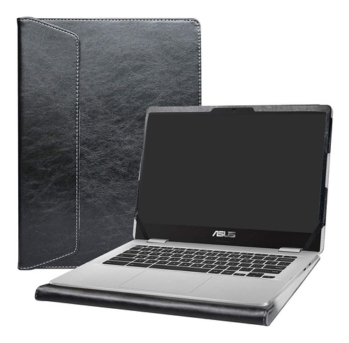 Funda Soporte Para Laptop Asus Chromebook 14  | Negro Cuero