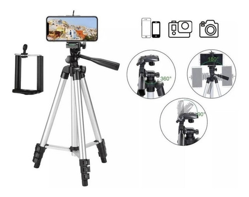 Imagem 6 de 8 de Tripé Universal 1,2m Suporte Para Celular Câmera Bolsa