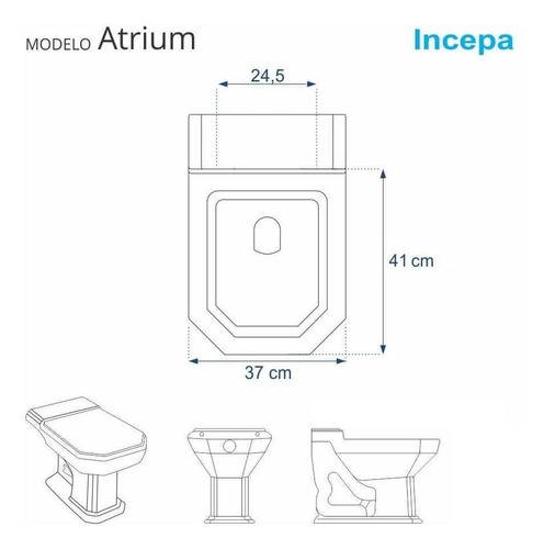 Assento Sanitário Poliéster Atrium Branco Para Incepa 6lpf