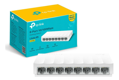 Switch Mesa Tp-link Litewave Ls1008, 8 Portas 10/100, Branco