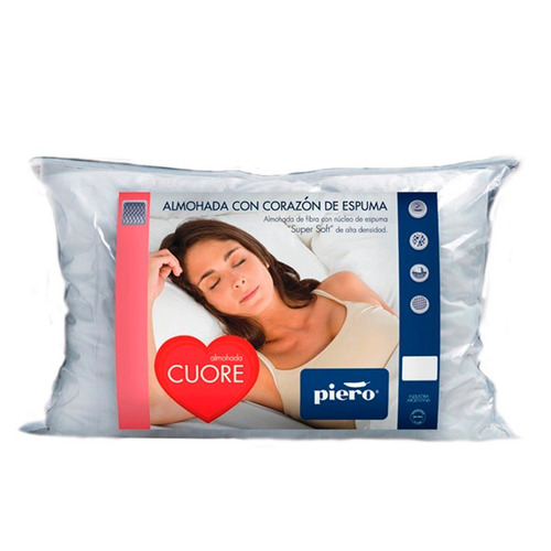 Almohada Piero Cuore - Espuma Soft Y Fibra - 70x40cm