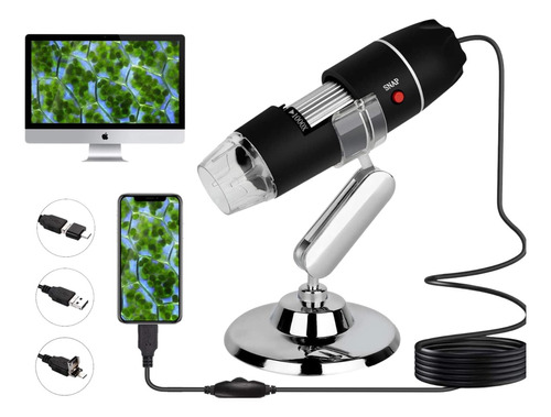 Microscópio Usb Digital 1600x Lente Acromática Celular Note