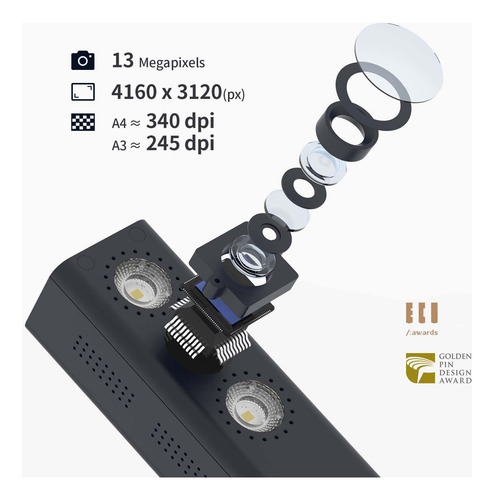 Czur Shine Escáner Portátil A3 Usb Con Ocr Autoaplanado Mmg