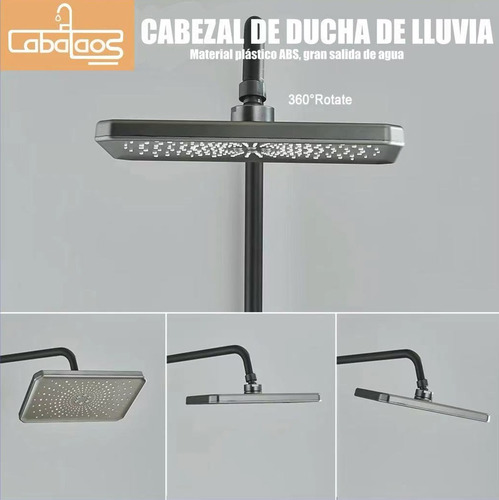 Labalaos Ducha Columna Moderna 4 Funciones Botones Negro