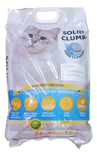 Arena Sanitaria Para Gatos Solid Clump Aglutinante 12kg