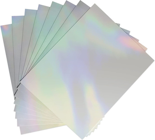 20 Hojas De Papel Adhesivo Holografico A4 Para Impresoras -b