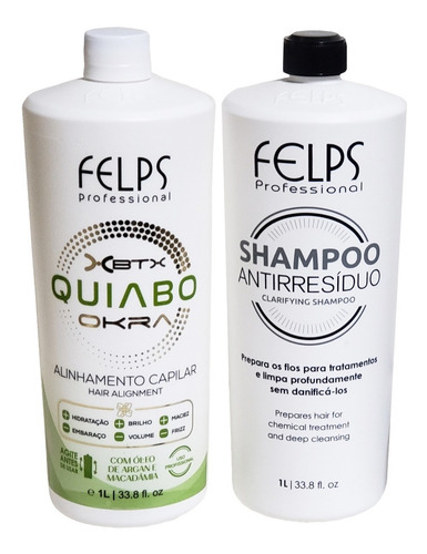 Imagem 1 de 3 de Progressiva De Quiabo Felps Kit Profis - Shampoo + Selante