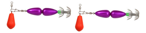2 Piezas Jig De Calamar Equipo De Pesca Gear Violeta Oscura