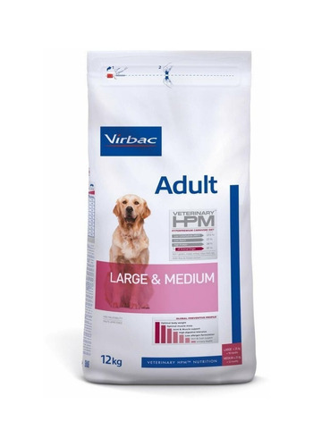 Alimento Virbac Veterinary HPM Large & Medium para perro adulto de raza mediana y grande sabor mix en bolsa de 12kg