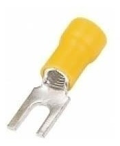 Terminal Garfo Isolado 4 A 6mm Amarelo Pacote Com 100 Peças