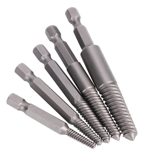 5pcs Extrator De Parafuso Quebrado Hex Shank Dentes Finos Da