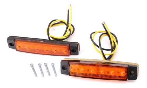 2 Luces Traseras De 6 Led Para Autobús, Furgoneta, Camión, R