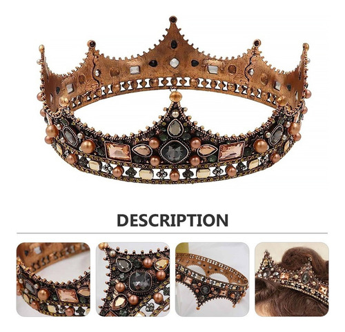 1 Corona De Rey Real Para Hombre, Coronas De Diamantes De Im
