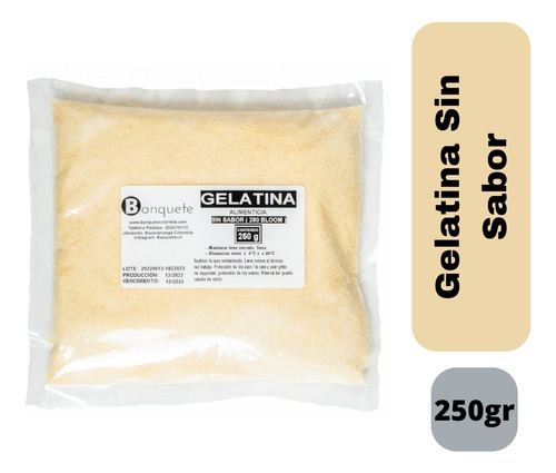 Gelatina Sin Sabor 250gr Bloom