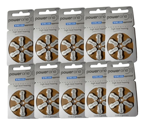 10 Pack Baterias P312 Alemanas Tamaño 312 Power One 