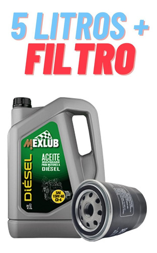 Aceite 15w40 Mineral Diesel Mexlub Pack 5 Litros+filtro