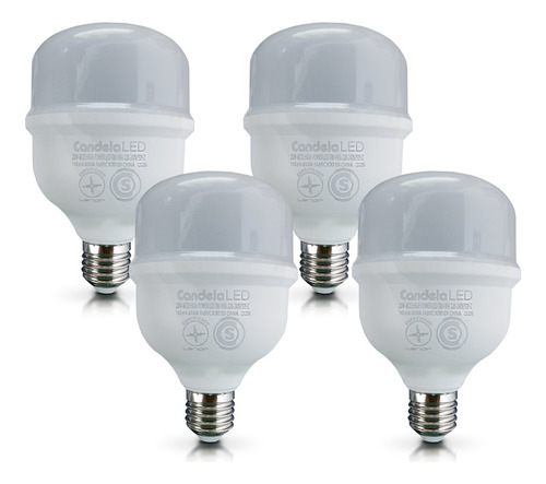 Imagen 1 de 8 de Lampara Galponera Led High Power 20w Luz Fria X 4 Unid