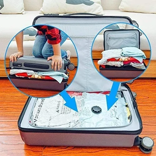 4 Bolsas de Compresion Vacio Ropa Sabanas Viajes Organizador