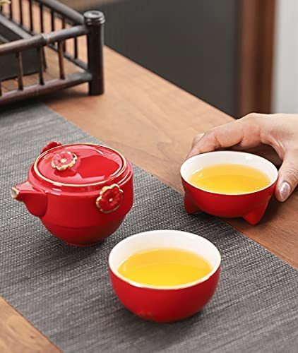 Taza Cerámica Portátil: Set De Te Gato De La Suerte -