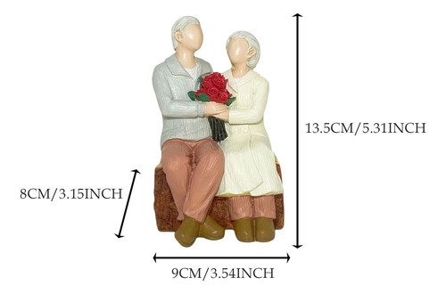 Amor Pareja Estatua De Boda Regalo De Vieja Pareja Sentada