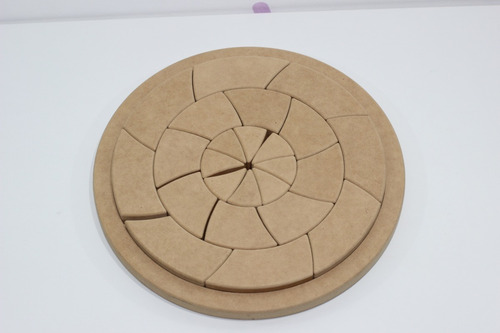 Imagen 3 de 4 de Mandala Circular Encastre Madera Didáctico Montessori