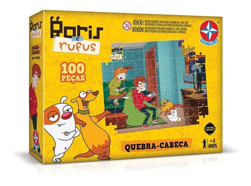 Brinquedo Novo Quebra Cabeça Boris E Rufus 100 Peças Estrela