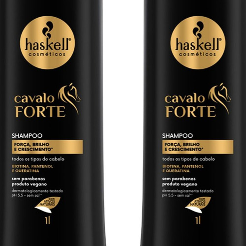 Kit Shampoo Haskell Cavalo Forte Pantenol 1 Litro - 02un