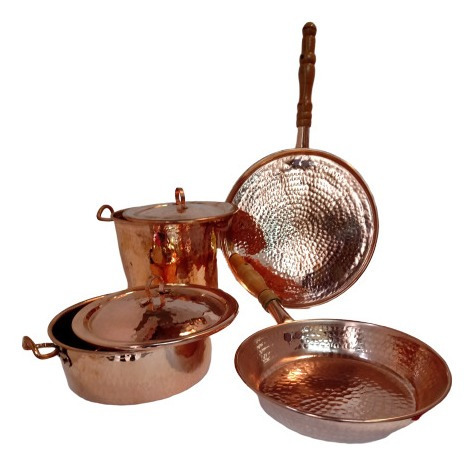 Batería De Cocina Cobre Comal Olla Sartén Y Cazuela Forjado