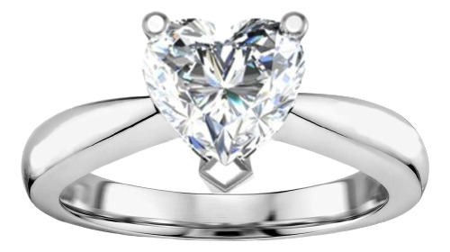 Anillo Promesa Oro Sólido 14k Certificado Diamante Corazón