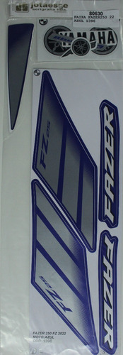 Kit Adesivo Jogo Faixas Yamaha Fazer 250 2022 Cor Azul