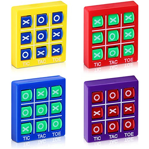 4 Pcs Travel Tic Tac Toe 2 X 2 X 0.4 Inch Mini Board Juguete