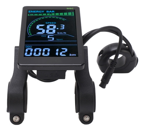 Pantalla Lcd Para Bicicleta Eléctrica M6c Display Meter Abs