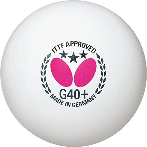 Mariposa G40 + 3 Estrellas Poly Tabla Pelotas De Tenis-blanc