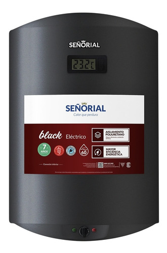 Termotanque Señorial 60 Litros Electrico Black 2.0