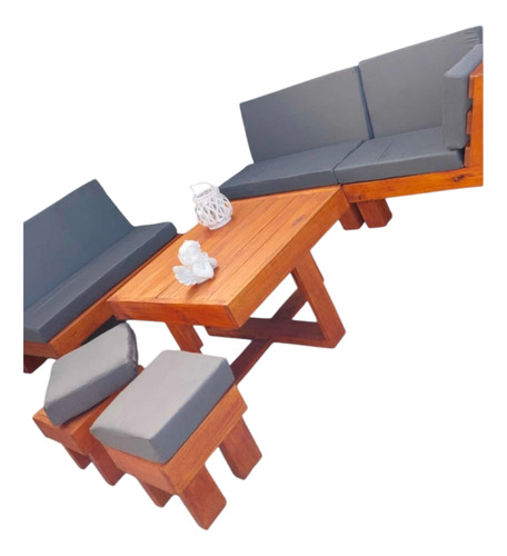 Sillón Esquinero De Madera Maciza Barbacoa Jardín Exterior