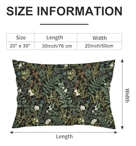 Set De 2 Fundas De Almohada Plantas Verdes Negras