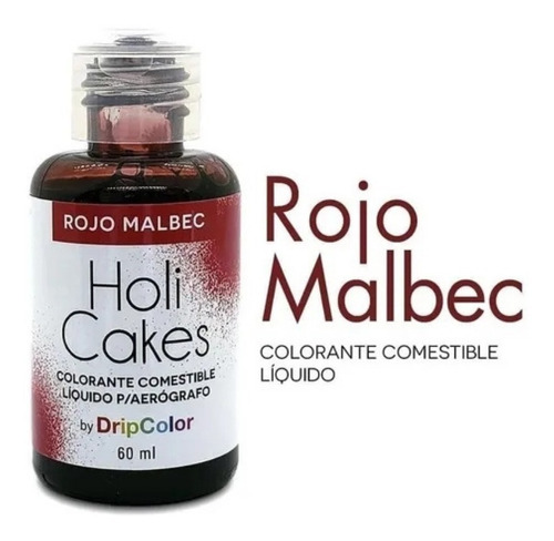 Colorante Liquido Holi Cakes 60 Ml Rojo Malbec Aerógrafo