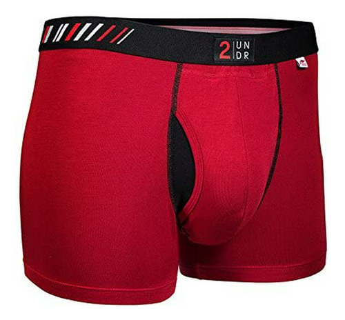 2undr Mens Swing Shift Trunk Boxers Rojo   Negro Pequeño