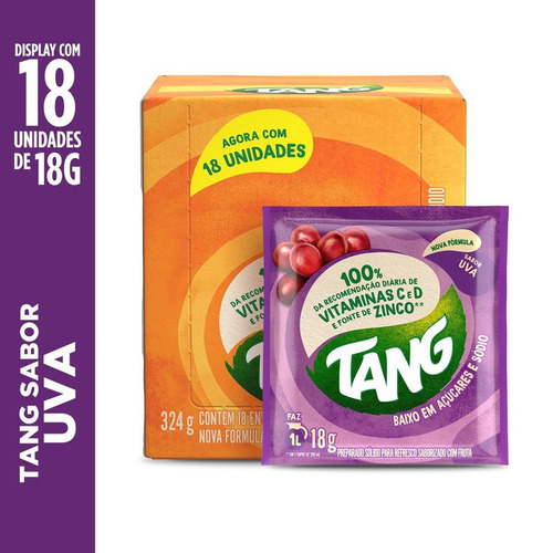 Refresco Em Pó Uva Pacote 18 Sachês 18g Tang