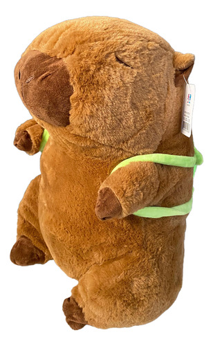Peluche Con Manta Capibara 40cm Capibara Mochila Tortuga