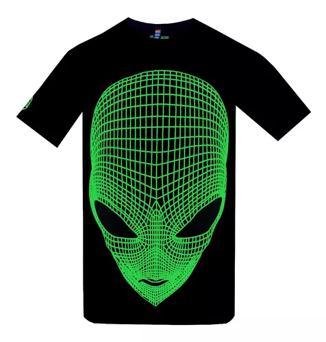 Playera Alien Fluorescente Neón Brilla Con Luz Negra