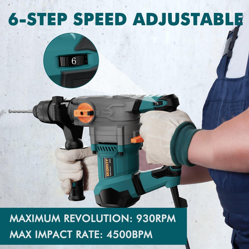 Glority Pulgada Sds-plus 13 Amperios De Martillo Rotativo De