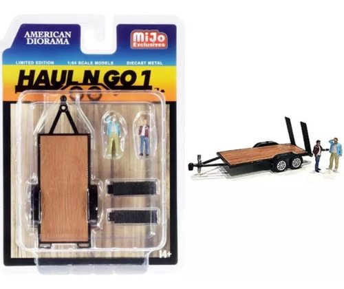 American Diorama 1:64 Haul N Go 1 Remolque Cuello Ganzo Color Cafe