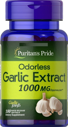 Ajos Garlic Odorless 1000mg 100 Capsulas Blandas Usa