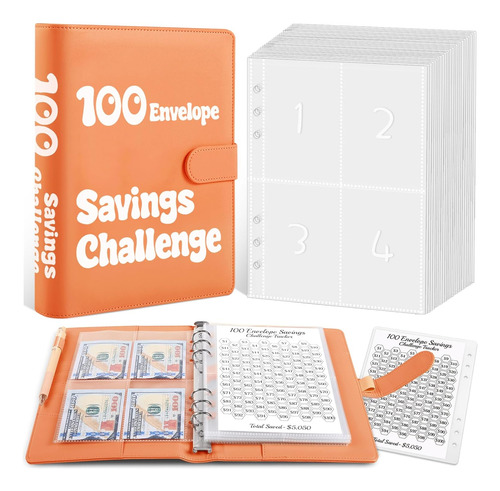 100 Sobres Binder Money Saving Challenge, Carpeta De Ah...